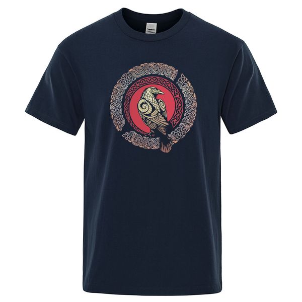 

viking ragnar's raven print t shirt cotton t-shirt 2019 summer hip hop men t shirts male short sleeve fashion casual t-shirts