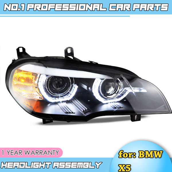 

car accessories head lamp for x5 headlights 2007-2013 e70 angel eye headlight led drl signal lamp hid bi xenon auto accessori