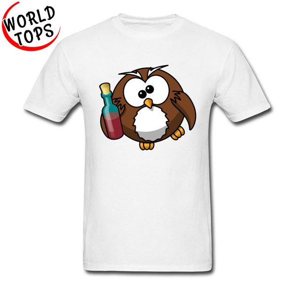 

сова алкоголь нормальный вокруг шеи tshirt лето осень тройники с коротким рукавом slim fit 100% хлопок европы фуфайки street тенниска