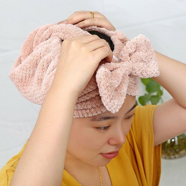 

towel rapid fast drying magic hair hat cap microfibre absorbent quick dry turban for bath shower pool