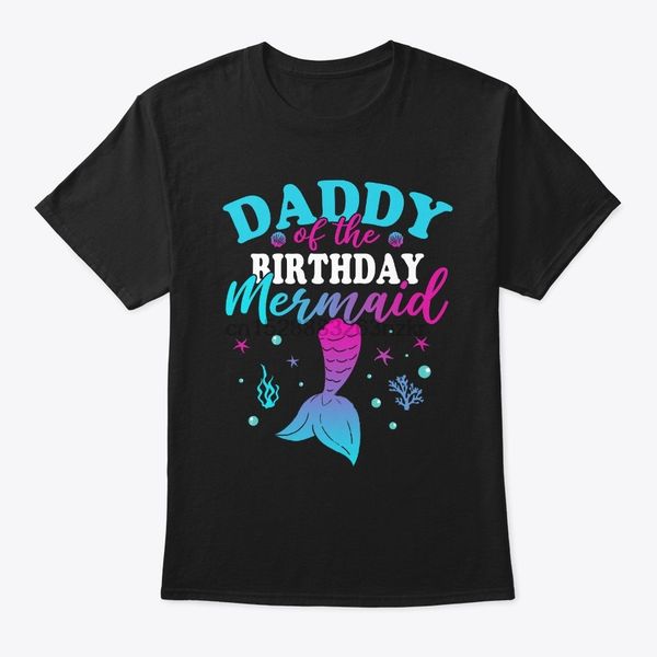 

мужчины футболка daddy of the birthday mermaid matching f женщины t-shirt