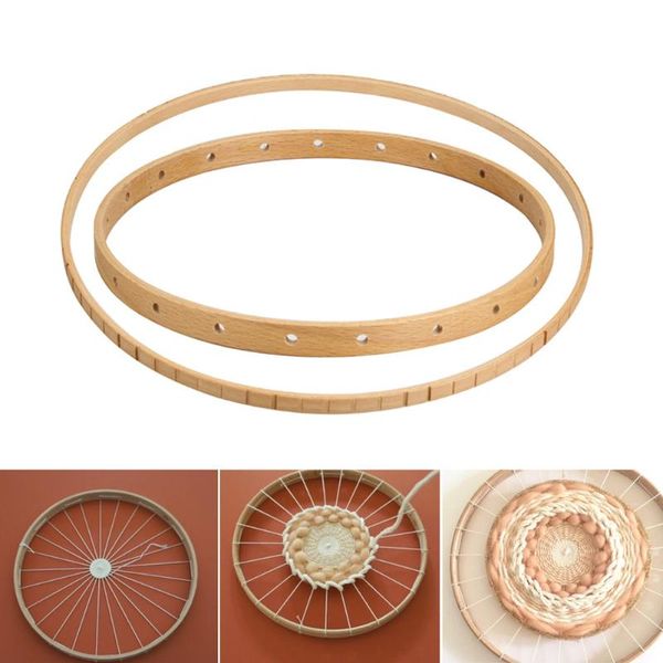 

sewing notions & tools convenient diy weaving round wooden knitting loom craft handmade wall hangings household tool, Black