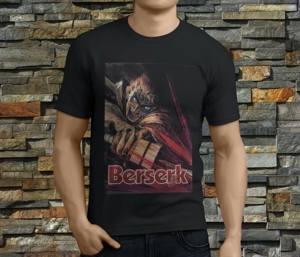 

new popular berserk japanese anime manga men's black t-shirt size s-3xl