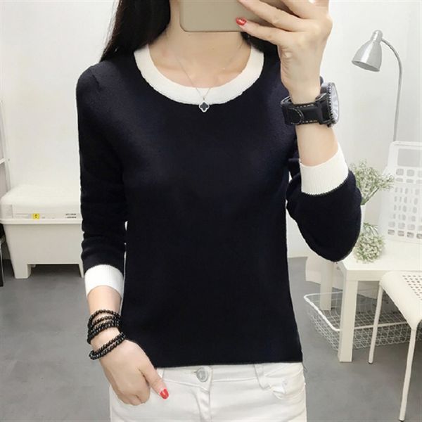 

in autumn 2020, the new self-cultivation tight-fitting long sleeves are equipped with foreign style and knitted bottoming s, White;black