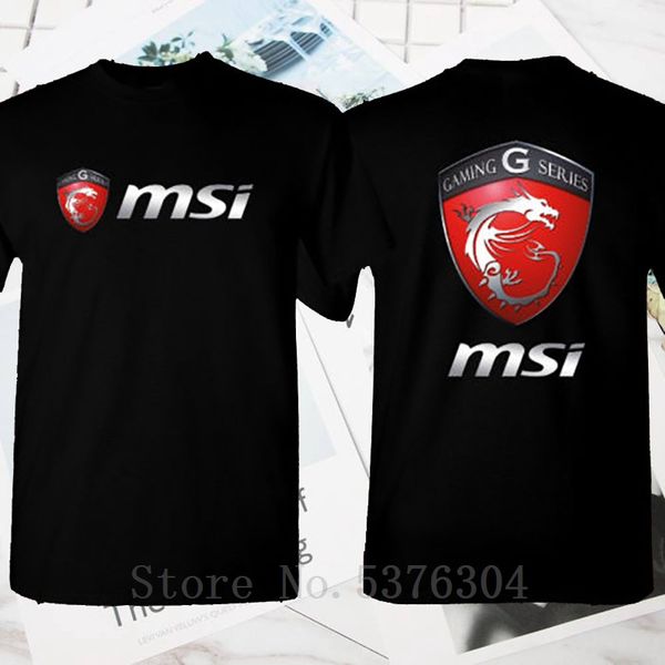 

msi gaming series логотип размер s-5xl t-shirt печать смешной футболка мужчины короткие футболка personnalise фото personalizar camisetas