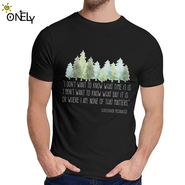 

pure cotton into the wild with chriser mccandless t shirt man's streetwear hiking camping outdoors tee shirt