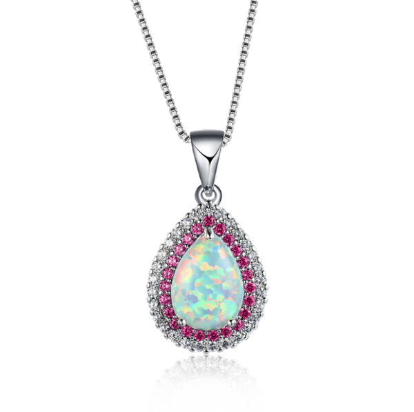 

pendant necklaces opal water drop necklace for women 2021 jewelry simple holiday gift light luxury fashion couple, Silver