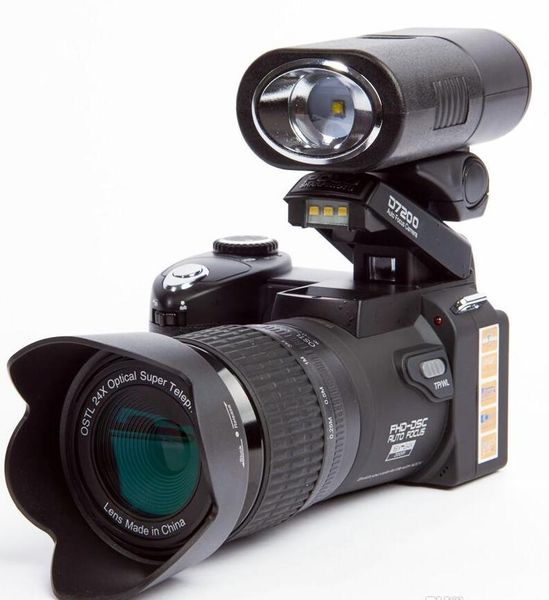 

polo d7200 digital camera 33mp 1080p auto focus slr hd video cameras 24x telep lens wide angle lens led fill light bag