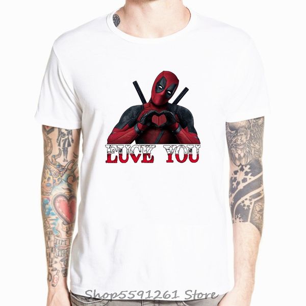 

deadpool love you t-shirt men's comedy t-shirt limited edition cartoon t shirt men new tshirt loose size tees