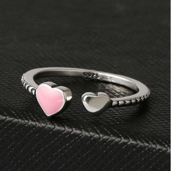 

cluster rings fashion jewelry 925 silver crystal from swarovskis simple wild small love opening ring fit women and female as gift, Golden;silver