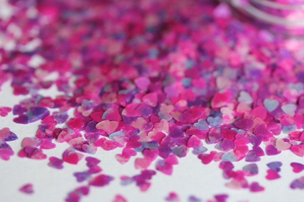 

nail glitter 50 grams - 3mm heart confetti, Silver;gold