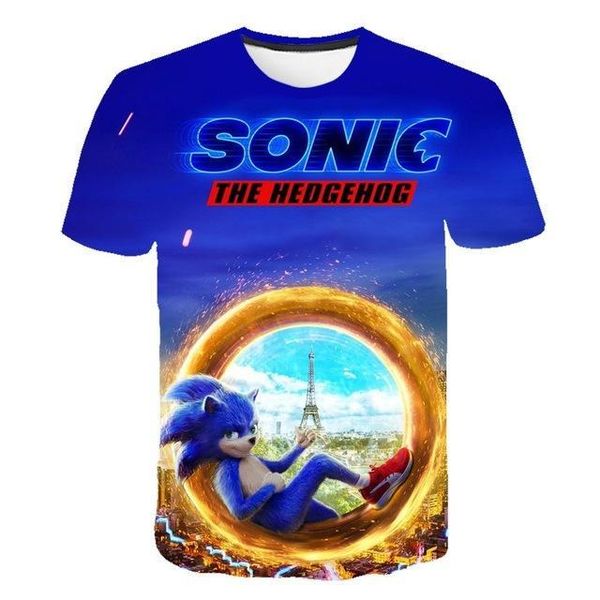 

3d sonic hedgehog cartoon boys and girls summer 3d print shirts harajuku humor funny men clothing