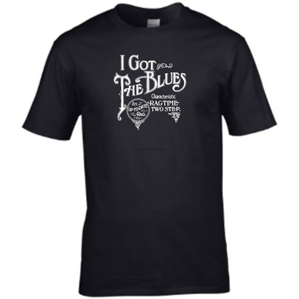 

i got the blues винил printed mens t shirt мужчины тенниски