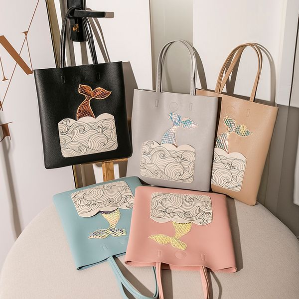 

creative one-shoulder handbag cartoon printed pu women's bag exquisite gift shopping bag