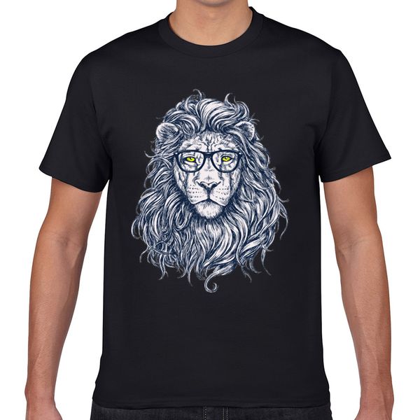 

t shirt men lion comic inscriptions geek print male tshirt xxxl