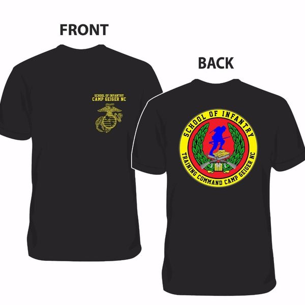 

united states marine corp school of infantry camp geiger fashion new tees novelty o-neck 80s t shirts