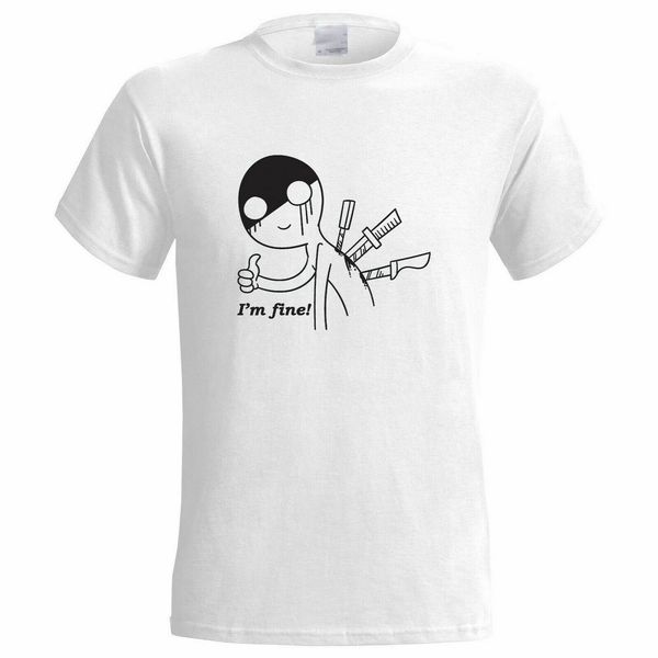 

i'm fine man mens tee t shirt stabbed in the back funny bad death awesome amazing plus size clothing t-shirt