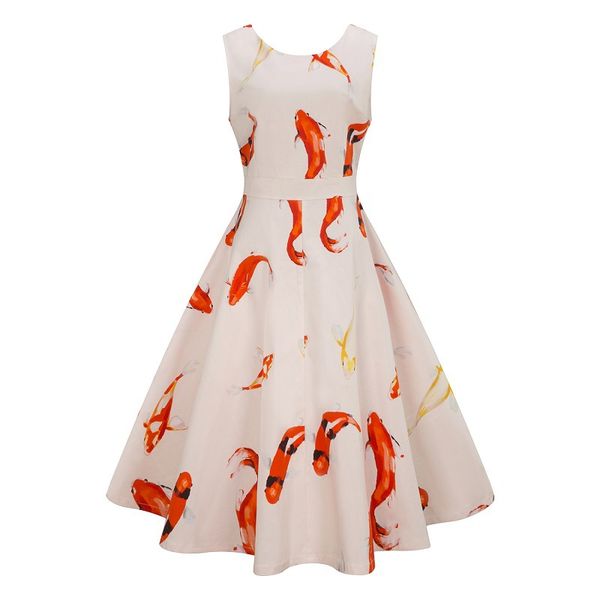

plus size 4xl women retro dress 50s 60s vintage rockabilly swing feminino vestidos 2020 summer hollow out backless print dresses, Black;gray