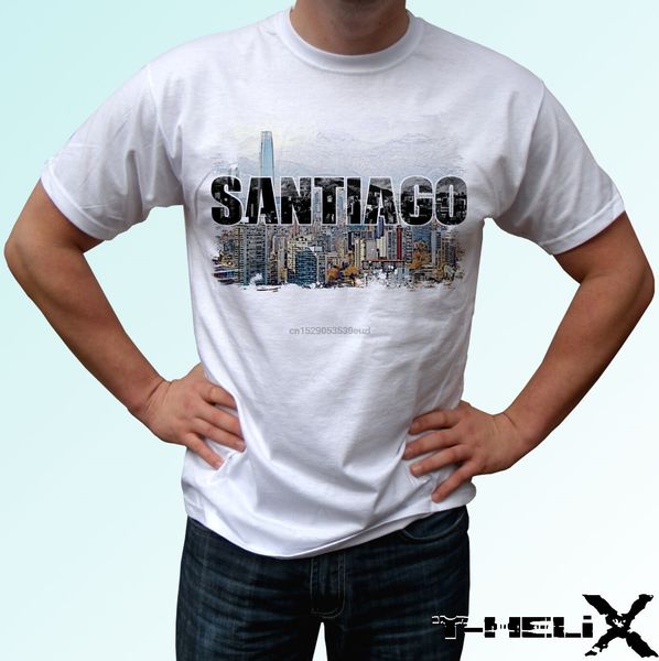 

santiago - white t shirt chile flag country design - mens womens kids baby