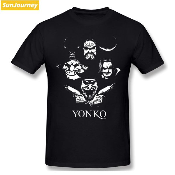 

one piece аниме йонко футболка мужчины хлопок негабаритные crewneck с коротким рукавом футболки на заказ
