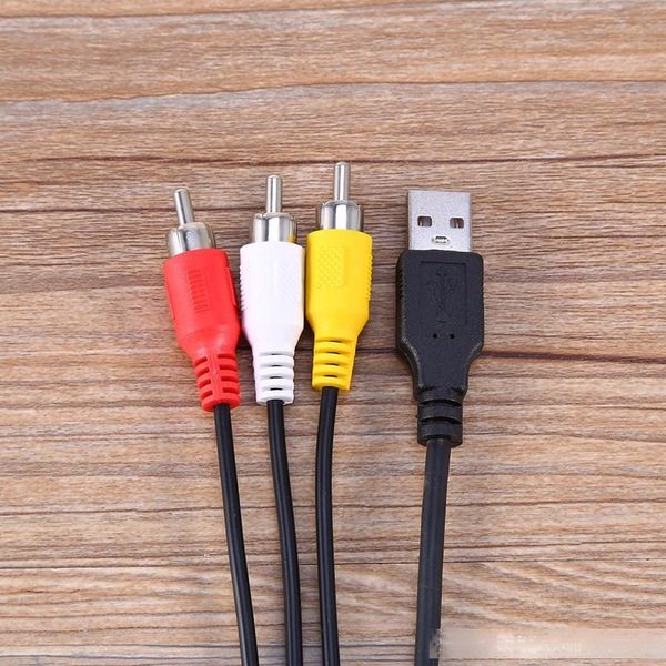 

5ft 1.5m male to male usb 2.0 to 3 rca audio video av adapter cable cord