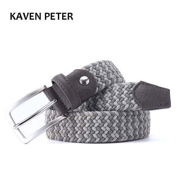 

elastic belt men woven elastic belt braided woven stretch with covered buckle1-3/8" wide, Black;brown