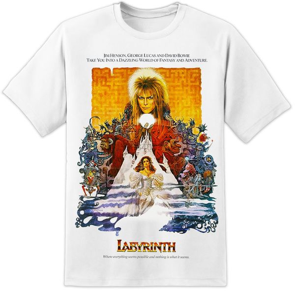 

лабиринт ретро киноафиша t shirt david bowie jareth vintage (s - 3xl) ziggy хлопок футболка дешевый оптовая