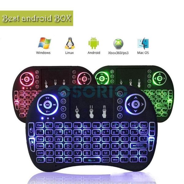 

colorful rii i8 backlit 2.4ghz wireless mouse gaming keyboard colorful backlight remote control for s905x s912 android tv box t95 x96 mxq