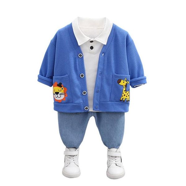 

baby clothing sets spring autumn kids outfits coat +t-shirt+pants 3pcs boys tracksuit children clothes kg-57, White