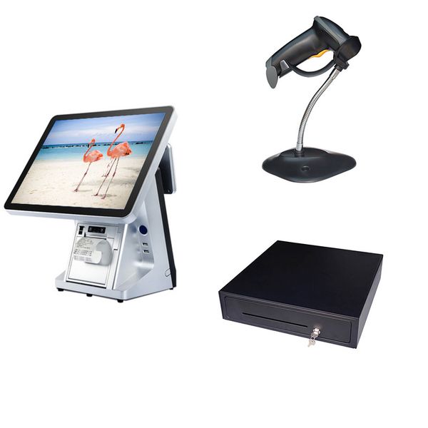 

point of sale system built-in 80mm thermal printer vfd customer display cash register machine pc