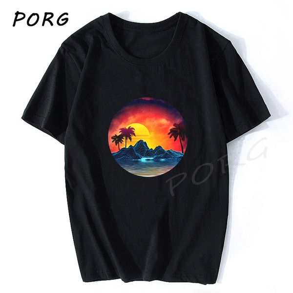 

aesthetic retro futuristic beach aesthetic trendy men t-shirt gothic hip hop casual t shirts short sleeve funny t shirts o-neck