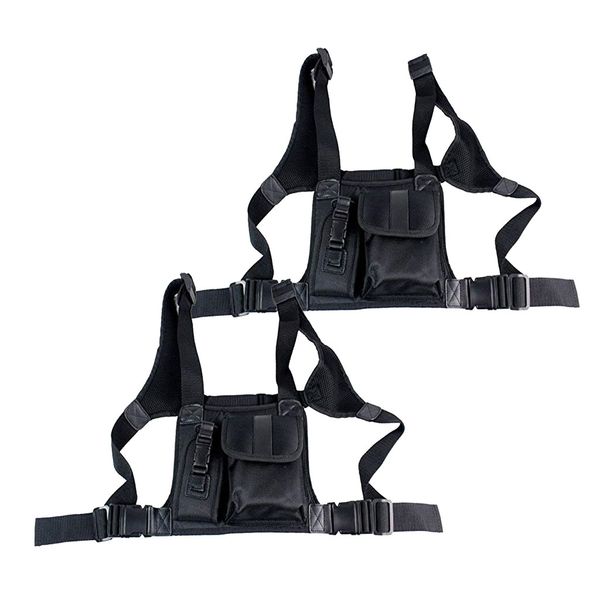 

2x universal hands chest pack bag harness for motorola kenwood midland radio