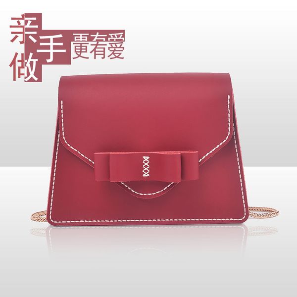 

retro art leather bowknot gift sew cross-body bag