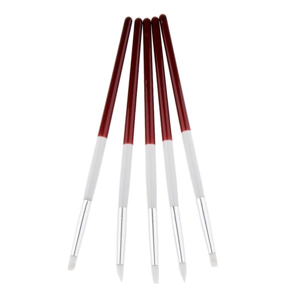 

5 pieces silicone nail art dotting painting drawing polish pen brush manicure diy tools