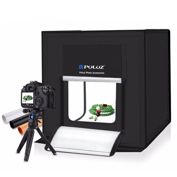 

wholesale 40*40cm mini led p studio softbox pgraphy soft box eu plug led p box lighting studio shooting tent box kit