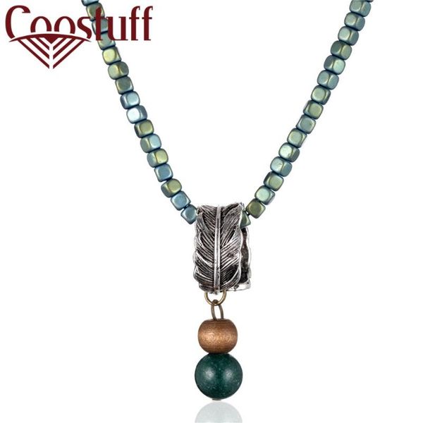 

nature green stone feather pendants women jewelry long necklaces necklaces & pendants women collares mujer choker kolye bijoux, Silver