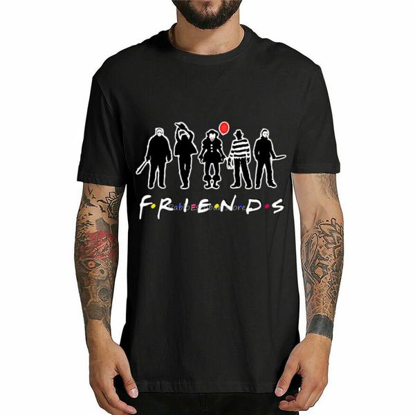 

men cotton t-shirt horror friends pennywise michael myers jason voorhees halloween gift men t s-3xl classic unique tee shirt