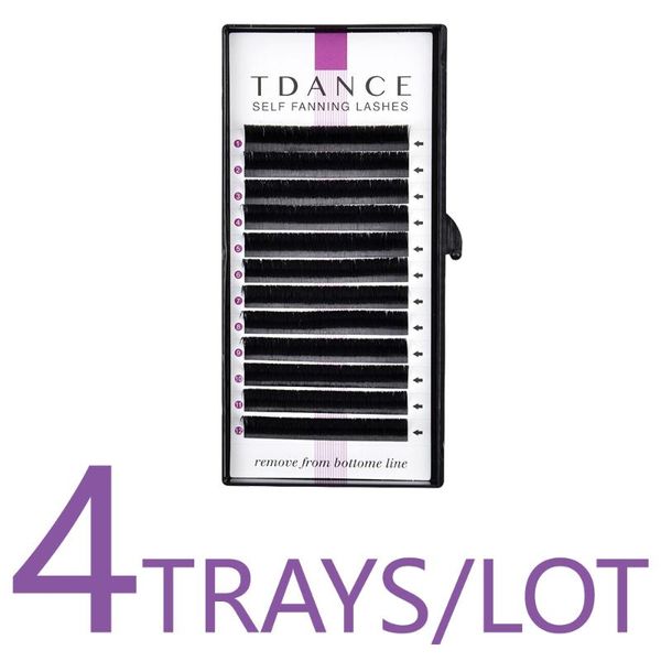 

false eyelashes tdance 4pcs/lot rapid blooming volume eyelash extensions self fanning fast fan individual lashes