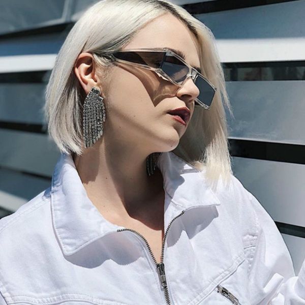 

2020 vierkante zonnebril vrouwen mode retro tempest spiegel zonnebril luxe merk vintage punk mannen sunglass dames, White;black