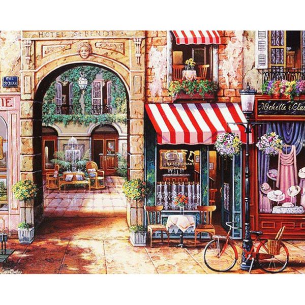 

european style 16x20'' paint by numbers diy canvas oil paintings for home wall decor