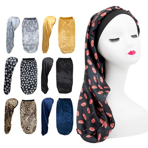 

fashion women's long hair cap chemotherapy casual tide beanie cap, Blue;gray