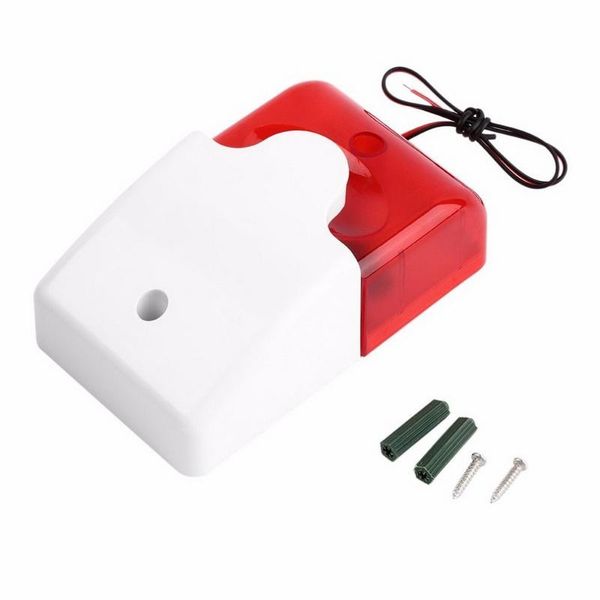 

wired light flash strobe outdoor siren 12v sound alarm strobe flashing red light sound siren home security alarm system 108db