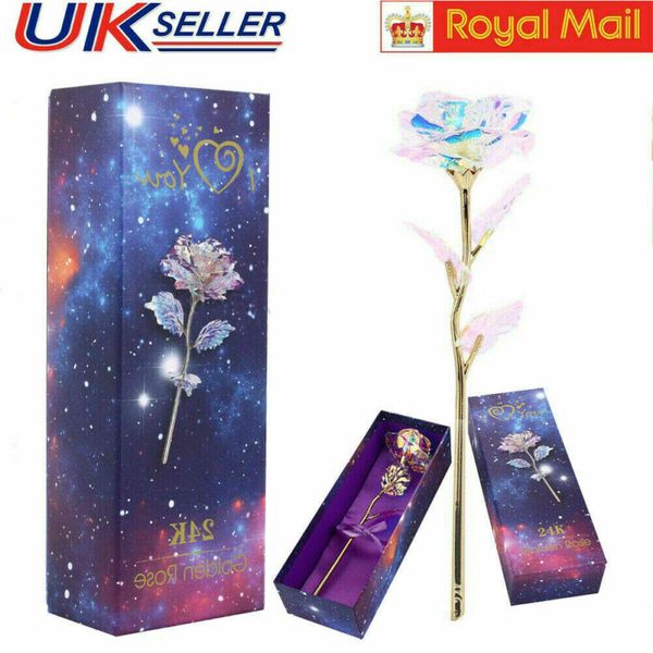 

24k gold plated galaxy rose valentine's day gift to girlfriend wife love prese