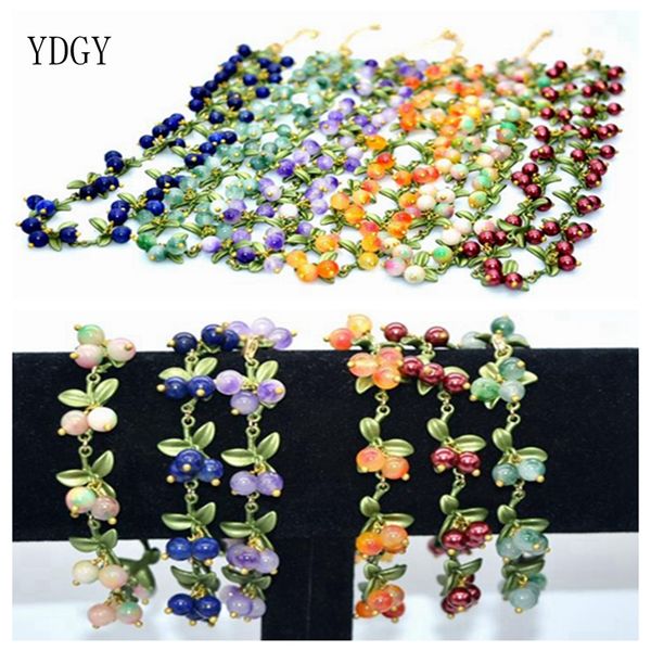 

ydgy wholesale price blueberry lapis lazuli stone multicolor necklace women fashion jewelry, Golden;silver