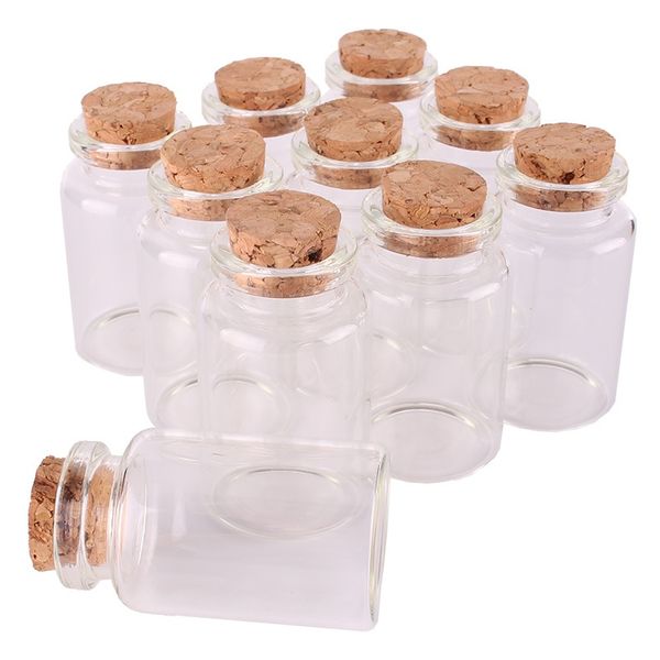 

24pcs 30*50*17mm 20ml mini glass wishing bottles tiny jars vials with cork ser wedding gift t200506