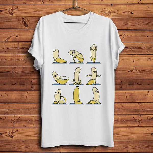 

cute banana yoga action funny t shirt men new white casual tshirt homme fresh kawaii streetwear short sleeve t-shirt