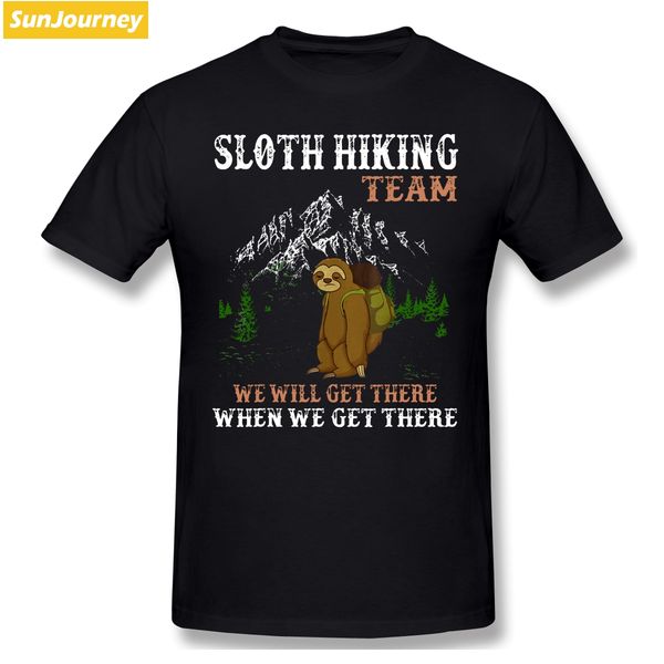

retro funny sloth hiking t shirt big size cotton short sleeve t shirts