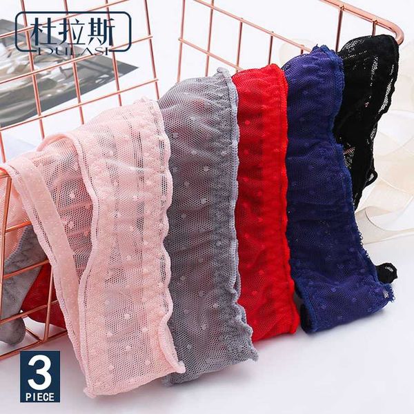 

women's panties lace g string comfortable thong dot mesh breathable cotton crotch underwear arrival dulasi recommend 3pcs, Black;pink