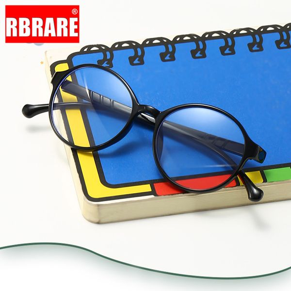 

rbrare ретро круглые очки кадр дети синий свет очки детские очки рамки bluelight для детей clear okulary, Black