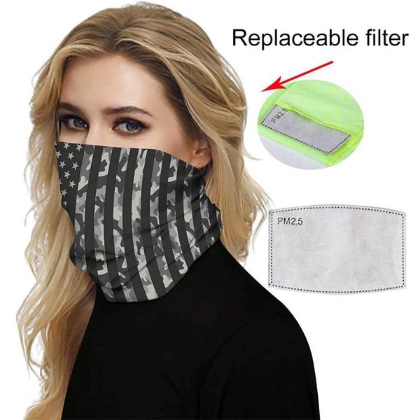 

outdoor anti dust uv breathable neck gaiter bandana headband filter face cover, Blue;gray
